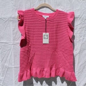 Pink Sleeveless Knit Top
